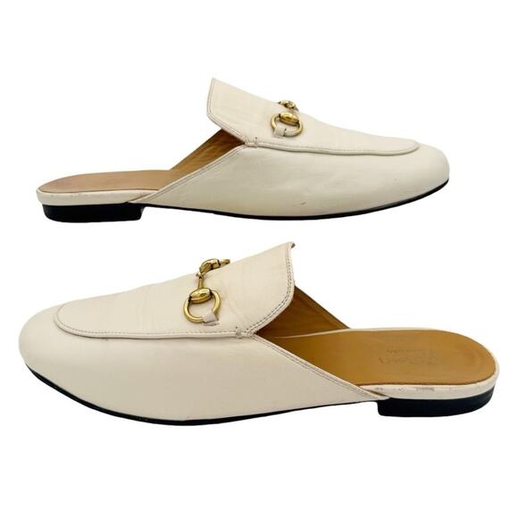Gucci Princetown Horsebit Slip-On Loafer Mule Flat in White Leather EU 38 US 8 - Picture 14 of 14